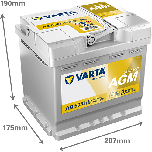 Varta A9 12V 540CCA(EN) 50AH VARTA AGM